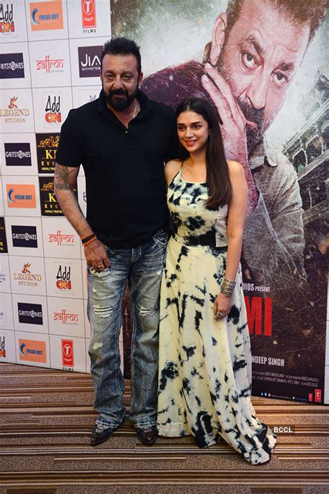 Sanjay Dutt and Aditi Rao Hydari during the promotion of Bollywood film ...