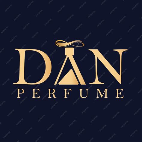 Dan perfume elegant gold logo on dark background | Premium Vector