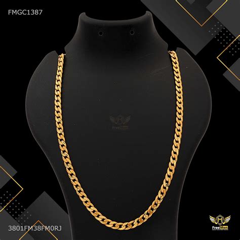 Designer Mini Ring to Ring Owel gold plated chain For Man - FMGC1387 ...