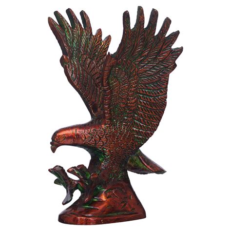 eCraftIndia Brown Brass Flying Eagle Statue Garuda Bird Figurine Showp