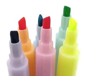 RSAAUD® Set of 6 Fancy Lipstick Shaped Highlighter, Lipstick ...