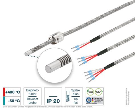 Bayonet probe with flat measuring tip | Testo Sensor English
