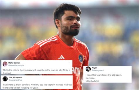 "I hope this team loses the WC again" - Fans surprised by Rinku Singh's ...