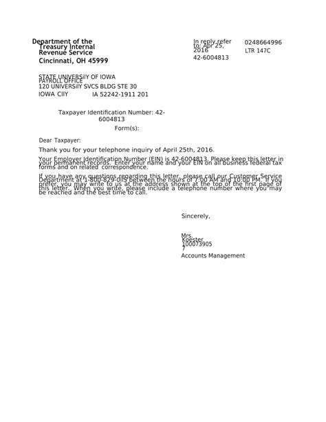 Ein Verification Letter 147c Webcasorg