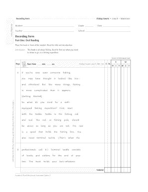 Fishing Smarts Recording Form - Blank Fillable Template | Fill Out ...