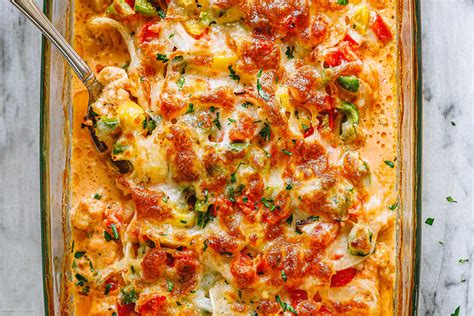 Creamy Baked Fajita Chicken Casserole Recipe – Baked Chicken Casserole ...