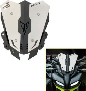 AIRSKY YAMAHA MT 15 METAL VISOR WHITE AERODYNAMICALLY DESIGNED ...