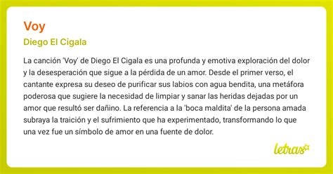 Significado de la canción VOY (Diego El Cigala) - LETRAS.COM