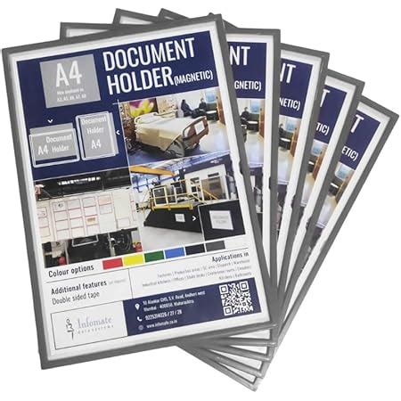 Infomate Magnetic Document Holder A4 - Pack of 5, Grey : Amazon.in ...