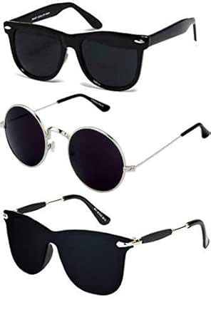 Buy Sheomy Aviator Unisex Combo Of 3 Sunglasses with 3 Boxes & Watch ...
