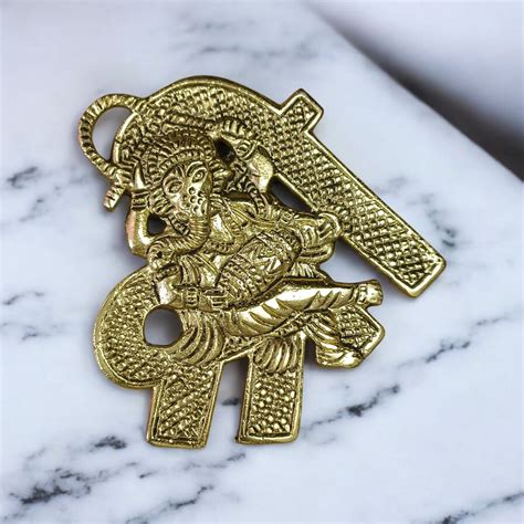 Brass Shri Ganesh Wall Hanging 11×11CM | Ideal for Home & Office – Malawala