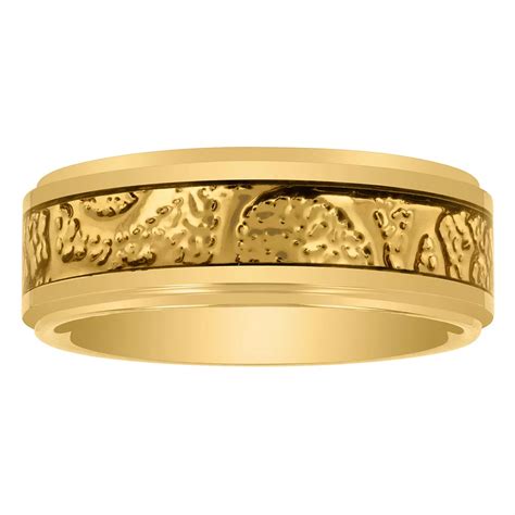 Men's Jewelry Nation Tantalum Gold Tone Textured Inlay Center Fashion ...