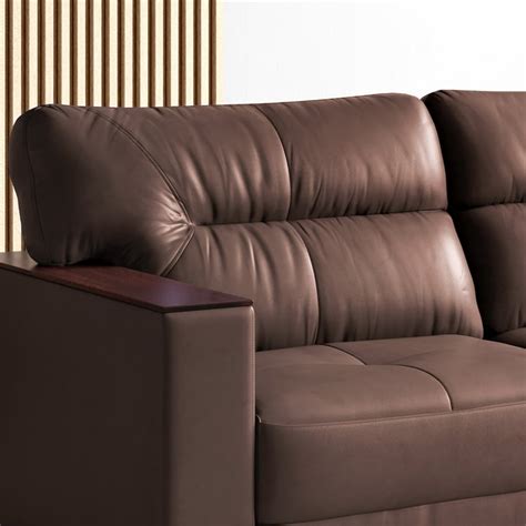 Buy Walter Half Leather 3-Seater Sofa - Customized Furniture from Home ...