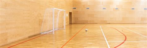 Gates for mini football. hall for handball in modern sport court ...