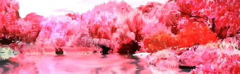 Download wallpaper trees, nature, lake, section painting in resolution ...
