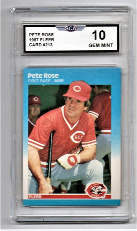 PETE ROSE 1987 FLEER Baseball Card Cincinnati Reds All Star - Etsy