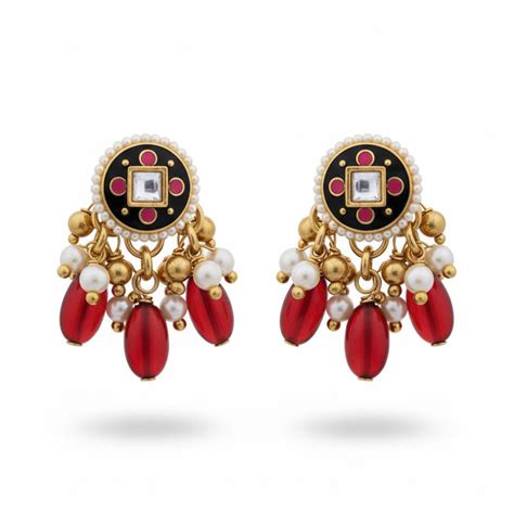 SANJOYA BY EVERSTYLISH Rudraraga Melody Of Red Intricate Kundan ...