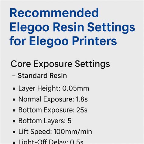 Elegoo Resin Settings for Mars, Saturn 3, and Saturn 4 Printers | DIY3D.in