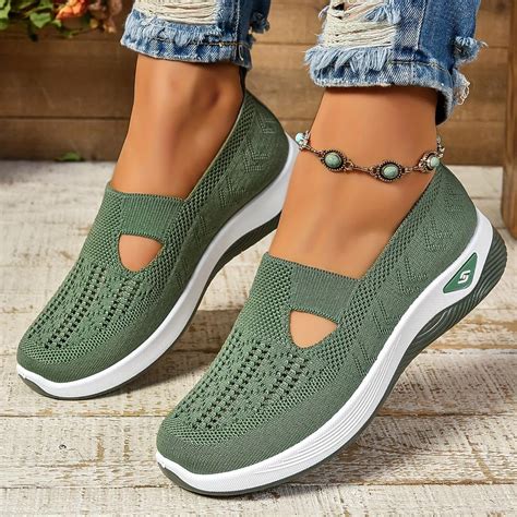 Cheap Women's Cut-out Sneakers, Casual Breathable Slip On Walking Shoes ...