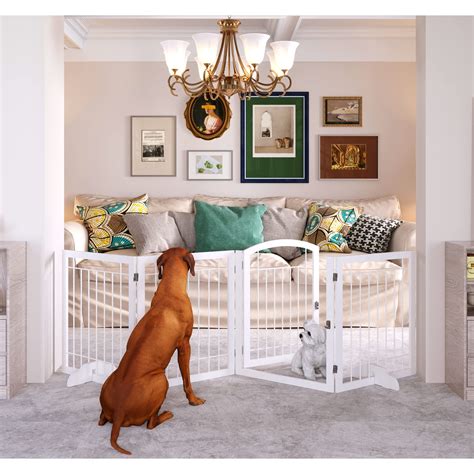 JSB 96-inch Extra Wide 30-inch Tall Dog gate with Door Walk Through ...