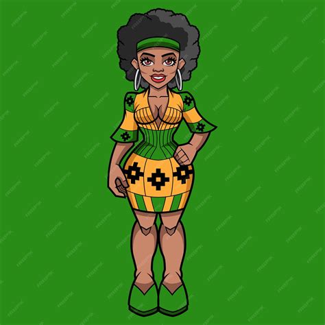 Mulher negra em roupas africanas coloridas | Vetor Premium