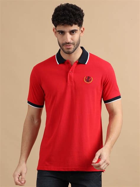 Shop Men Red Polo Tshirt Online - Mens Polo T Shirt