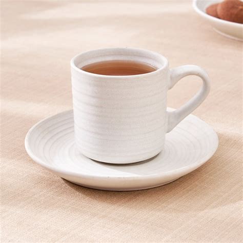 Buy Natura Albus Stoneware Cup and Saucer - 210ml from Home Centre at ...