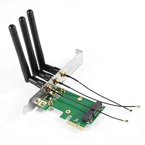 BIG BOOM® Mini PCI-E Express to PCI-E Wireless Adapter w 3 WiFi for PC ...