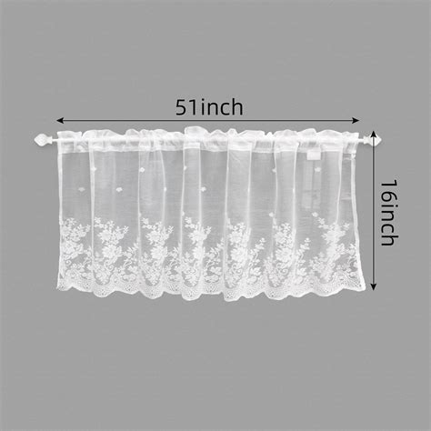 Buy SFJ-CA White Lace Valances for Windows Farmhouse Embroidered Flower ...