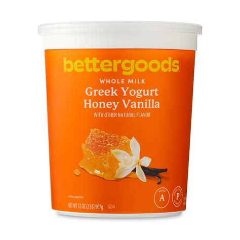 bettergoods Honey Vanilla Whole Milk Greek Yogurt, 32 oz Tub - Walmart ...