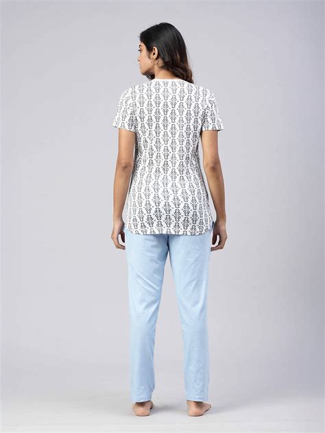 Women Knit Cotton Loungewear Set White