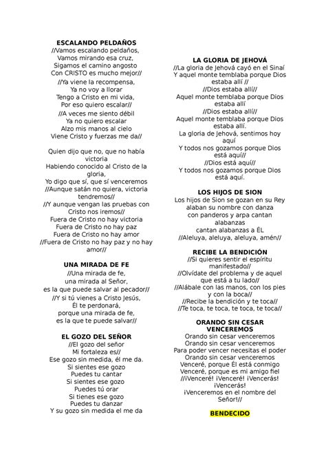 Vamos Escalando Peldaños Letra