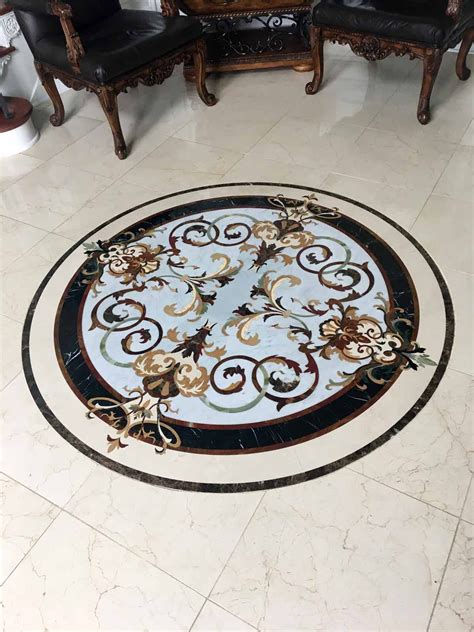 Wood Medallions Model P12 Custom Wood Stone Flooring
