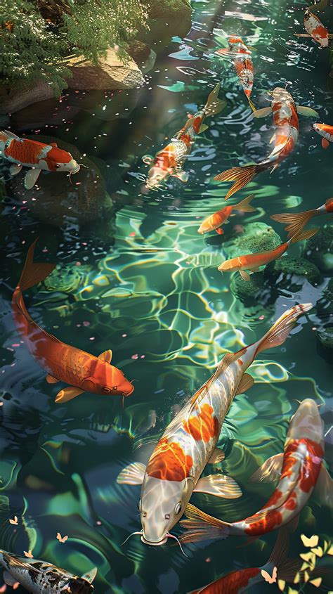 Wallpapers Koi Fish Painting Original oil painting 9 koi fish Painting ...