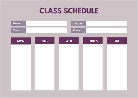 Free Online Class Schedules: Design a Custom Class Schedule in Canva