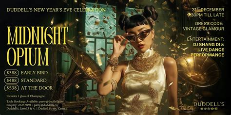 Duddells NYE 2025: Midnight Opium, Duddell's, Level 3, 1 Duddell Street ...