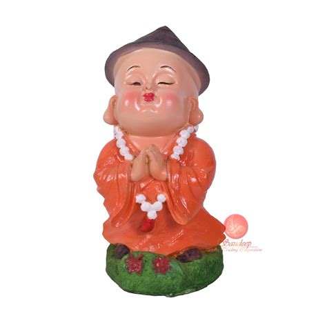 Saudeep India Little Turquoise Buddha Monk with Nodding Head Idol ...