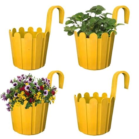 GREENRI Fence Hook 11 Inch Plastic Hanging Hook Planters, Heavy Duty ...