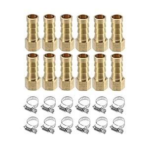 X AUTOHAUX 12 Set 10mm Outer Diameter Barbed to 1/8" Straight Shaped ...