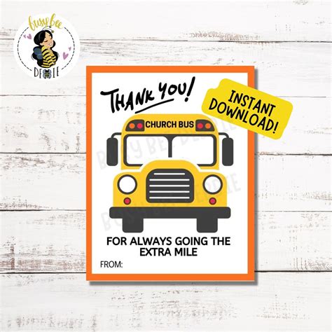 Free printable thank you cards for bus drivers, Download Free printable ...