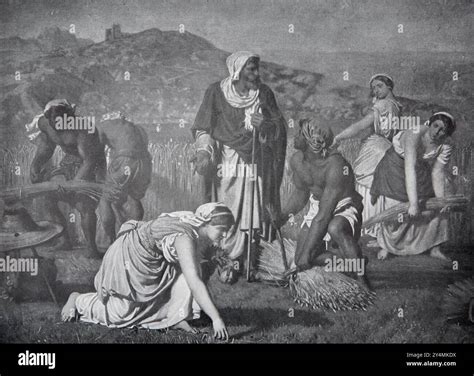 Ruth and Boaz Meeting in the Cornfield painting by Charles Gleyre in ...