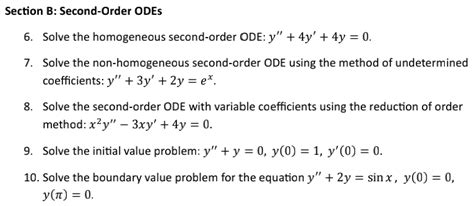Image result for Second Order Ode Practice Questions