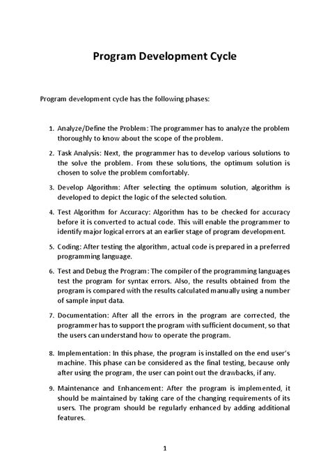 Program development cycle - 1 Program Development Cycle Program ...
