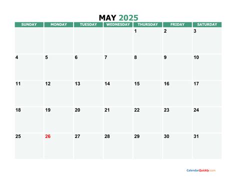 May 2025 Calendars | Calendar Quickly