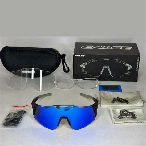 ENLEE Cycling Blue Glasses Polarized Sports Cricket Riding Glasses Out ...