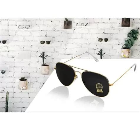 Cluemen Black & Golden Uv Protection Aviator Sunglasses For Unisex ...