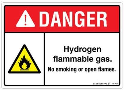 Safety Sign Store DANGER: Hydrogen Flammable Gas Emergency Sign Price ...