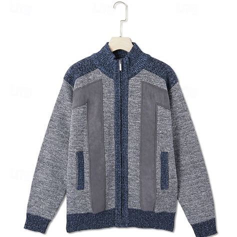 Men's Cardigan Sweater Dress Sweater Zip Sweater Sweater Jacket Fleece ...