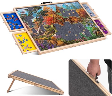 Amazon.com: Lavievert 1000 Pieces Rotating Jigsaw Puzzle Board with 4 ...