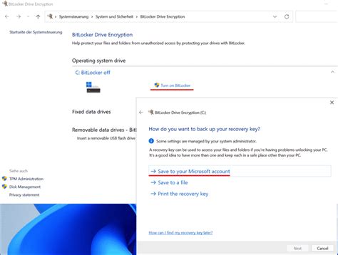 Image result for BitLocker Recovery Key Options
